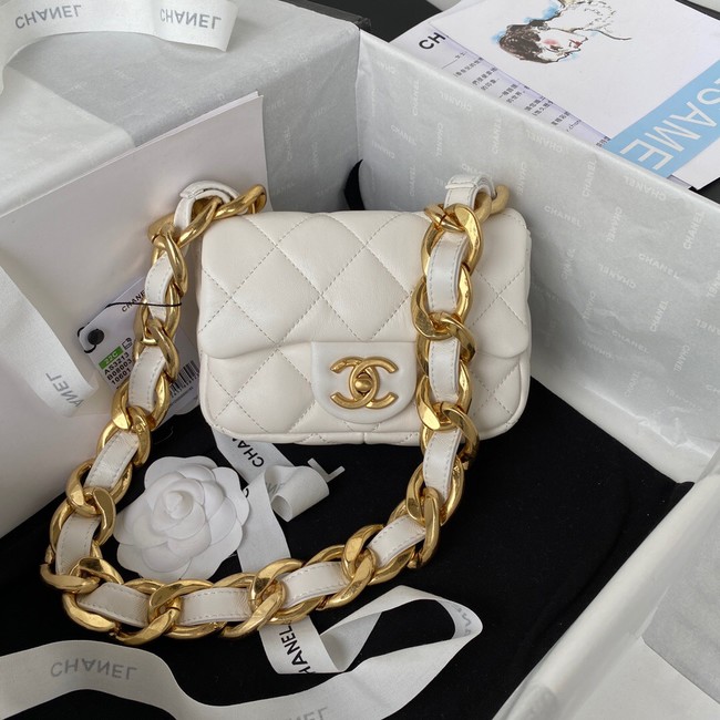 CHANEL MINI FLAP BAG AS3213 white