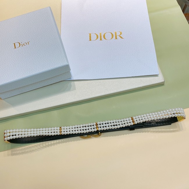 DIOR CARO PEARLS BELT 22 MM B0286UWFR black