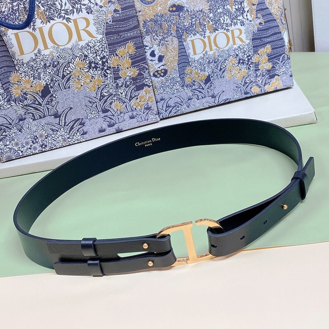 DIOR 30 MONTAIGNE BELT Black Smooth Calfskin 30 MM B0305UVW