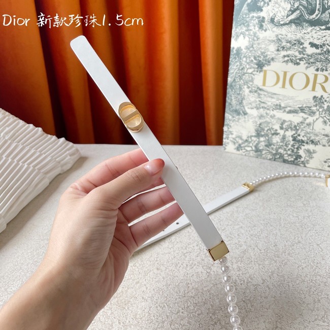 DIOR CARO PEARLS 15 MM BELT Calfskin 0286UW