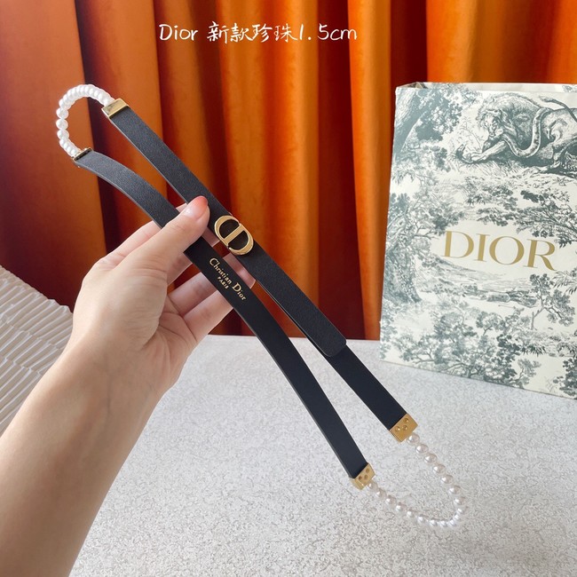 DIOR CARO PEARLS 15 MM BELT Calfskin 0287UW