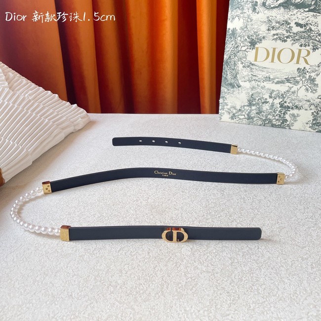 DIOR CARO PEARLS 15 MM BELT Calfskin 0287UW