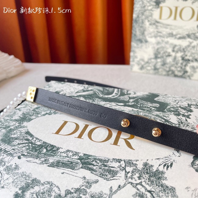 DIOR CARO PEARLS 15 MM BELT Calfskin 0287UW