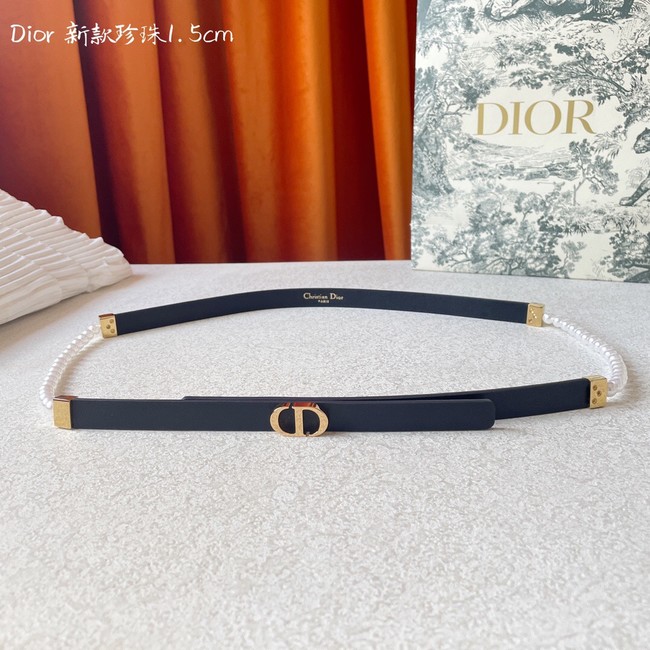 DIOR CARO PEARLS 15 MM BELT Calfskin 0287UW