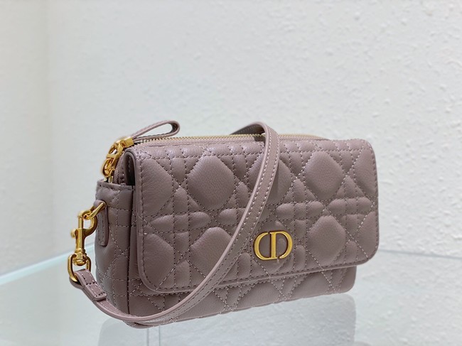 DIOR CARO POUCH WITH CHAIN Supple Cannage Calfskin S5125UWH Blush