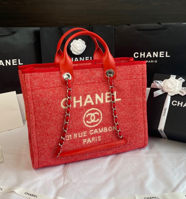 Chanel LARGE SHOPPING BAG A66941 red&white