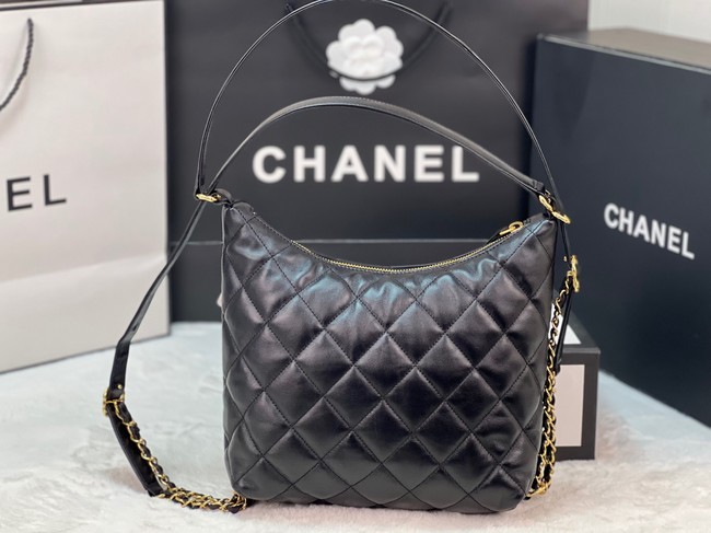 Chanel Lambskin Backpack AS3487 black