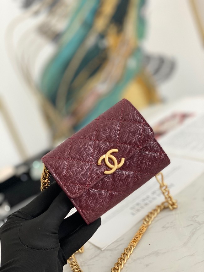 CHANEL CLUTCH WITH CHAIN 81156 Burgundy