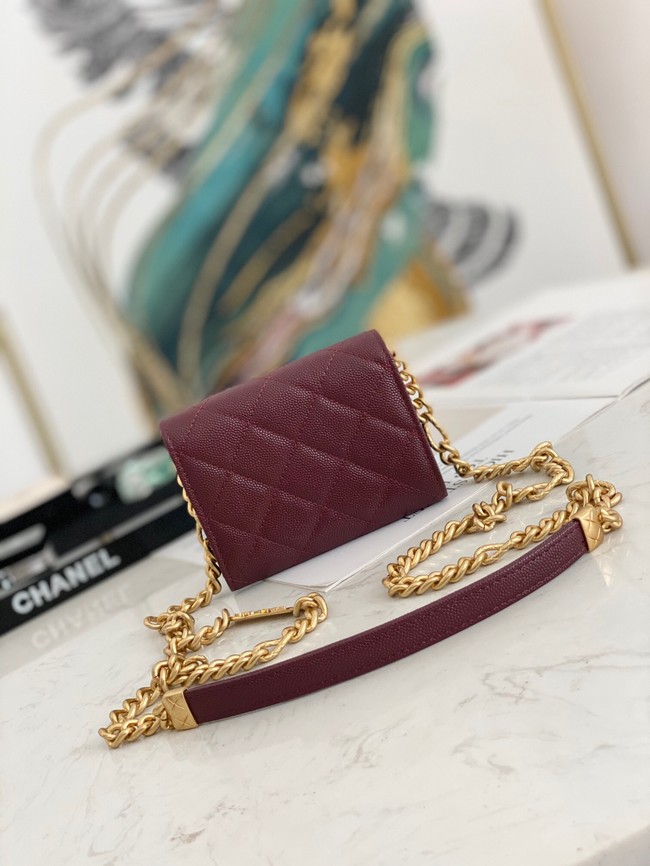 CHANEL CLUTCH WITH CHAIN 81156 Burgundy