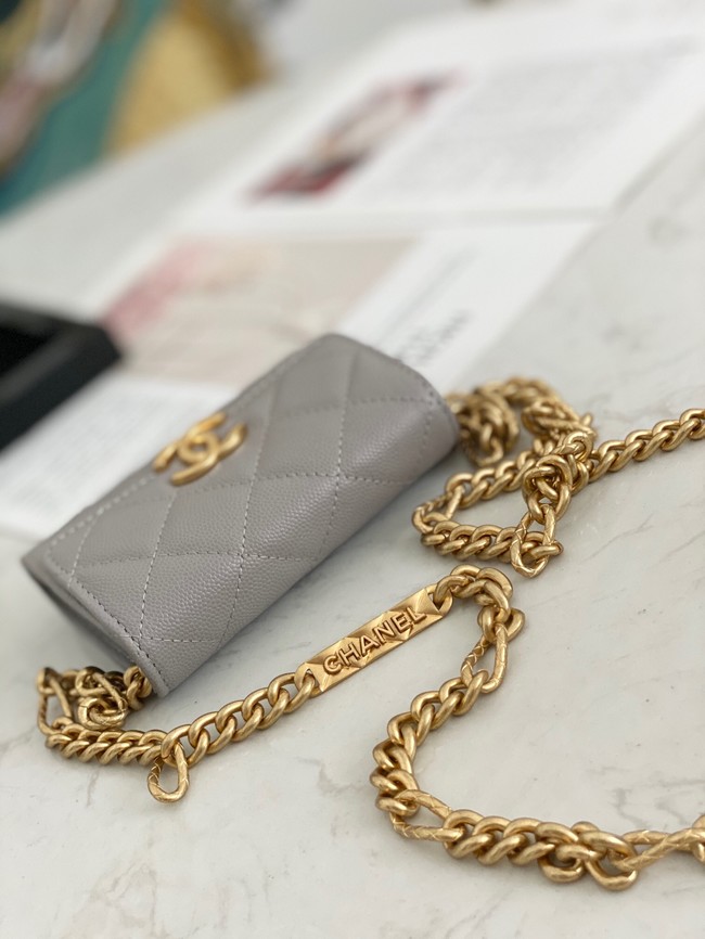 CHANEL CLUTCH WITH CHAIN 81156 GRAY