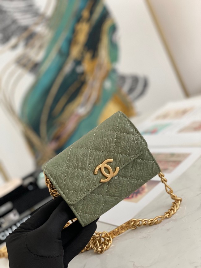 CHANEL CLUTCH WITH CHAIN 81156 GREEN