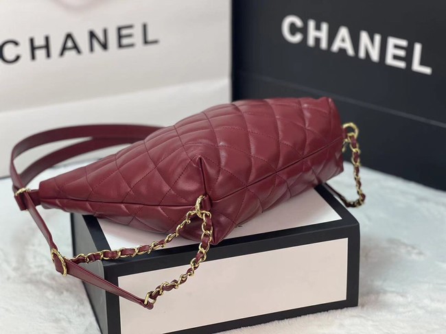 Chanel Lambskin Backpack AS3487 Burgundy