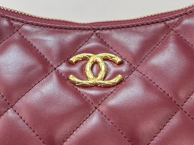 Chanel Lambskin Backpack AS3487 Burgundy