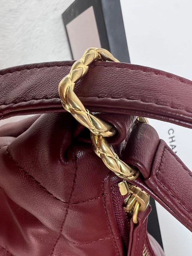 Chanel Lambskin Backpack AS3487 Burgundy