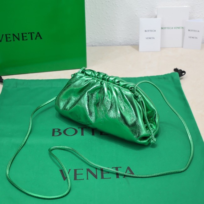 Bottega Veneta Mini intrecciato leather clutch with strap 585852 Parakeet