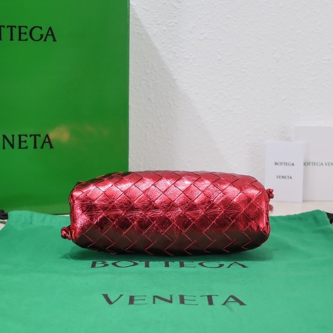 Bottega Veneta Mini intrecciato leather clutch with strap 585852 red