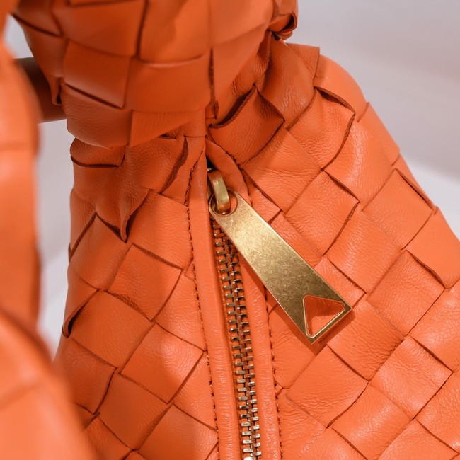 Bottega Veneta Mini intrecciato leather top handle bag 651876 Tangerine