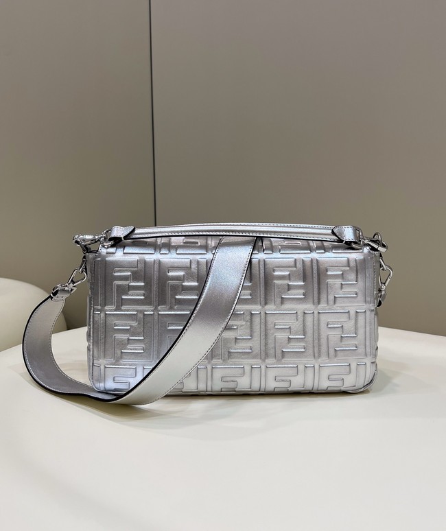 Fendi Baguette Large leather bag 8BR771A silver