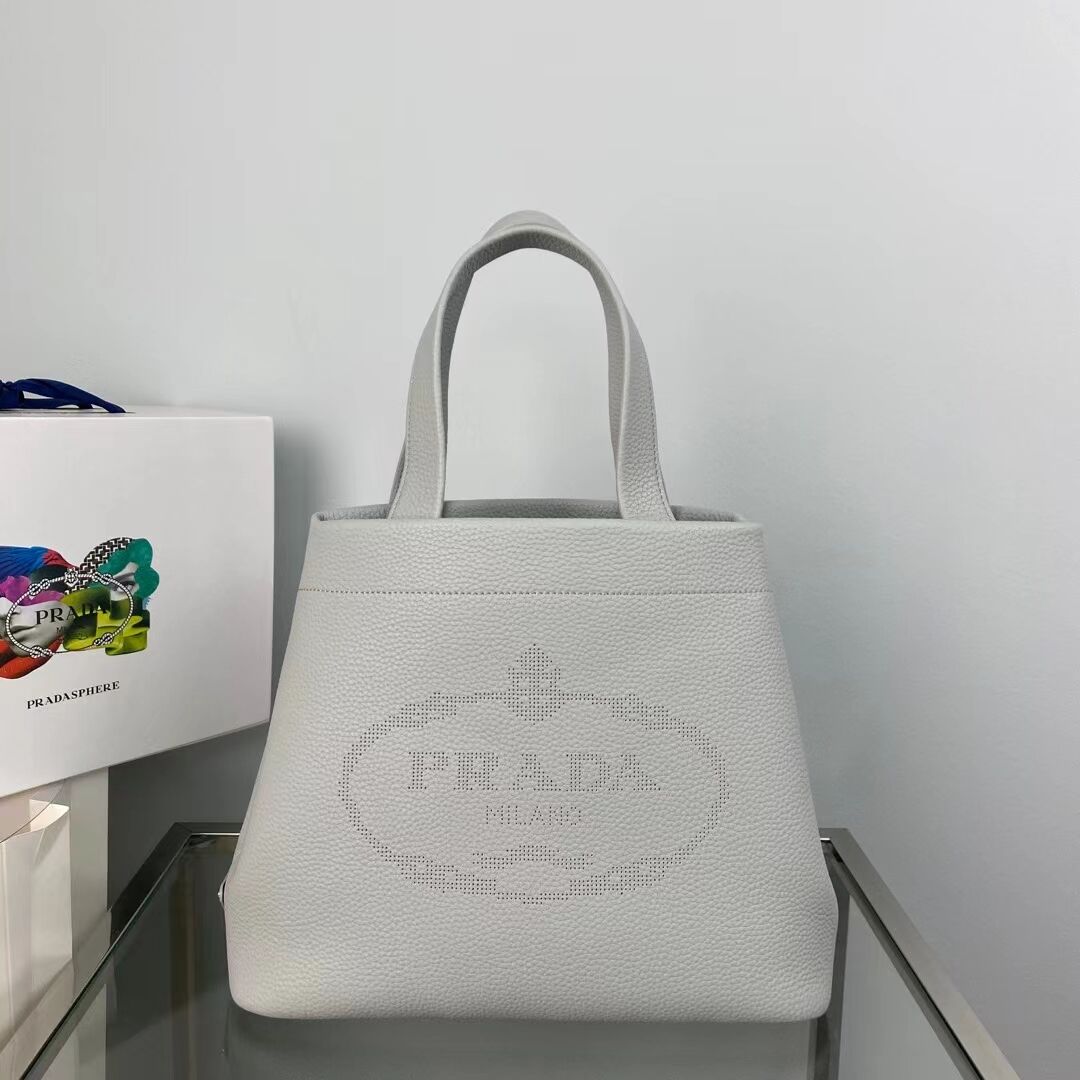 Prada leather tote bag 1AG833 gray