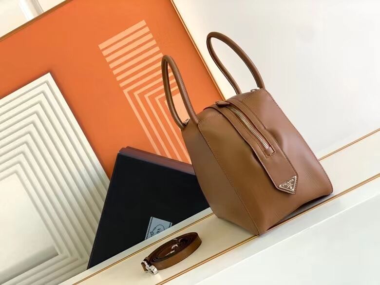 Prada leather tote bag 1BD663 caramel