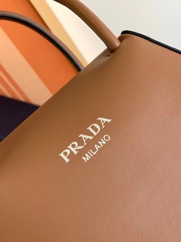 Prada leather tote bag 1BD663 caramel