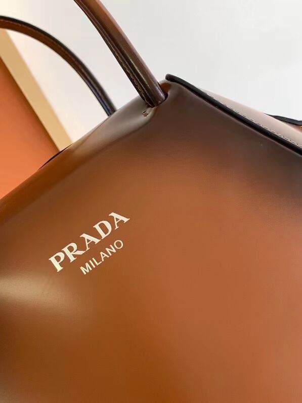 Prada leather tote bag 1BD663A caramel