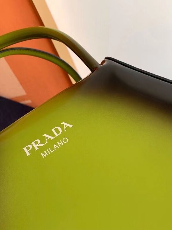 Prada leather tote bag 1BD663A green