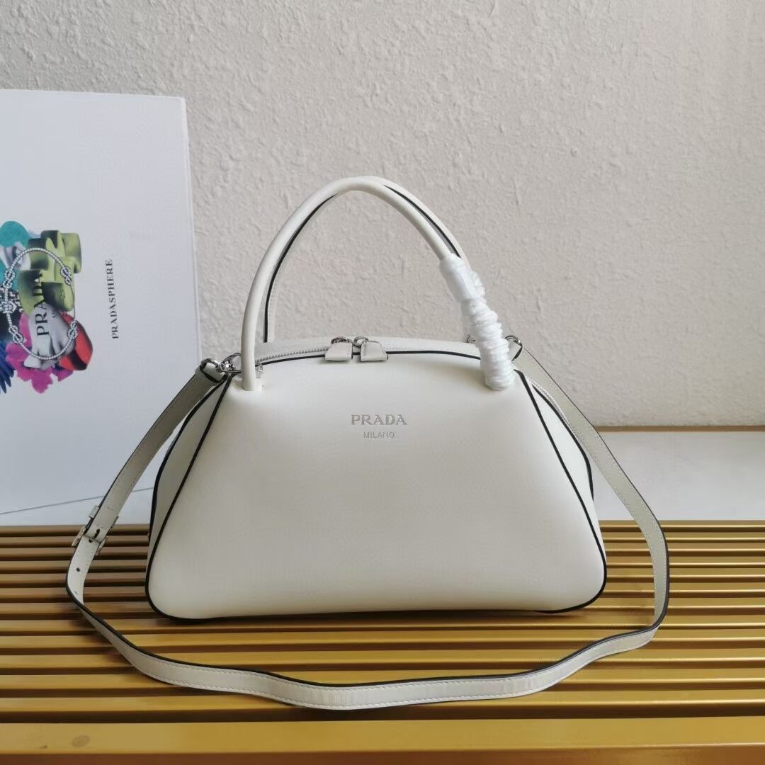 Prada leather tote bag 1BD665 white