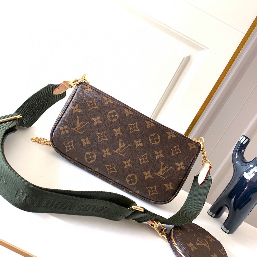 Louis vuitton original monogram canvas Shoulder Bag MULTI-POCHETTE ACCESSOIRES M44813 Green