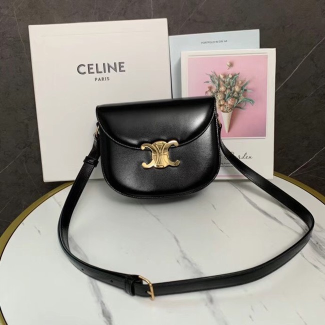 Celine TEEN BESACE TRIOMPHE IN SHINY CALFSKIN 110413 BLACK