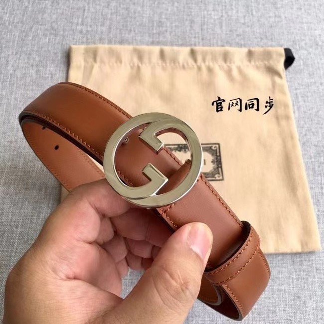 Gucci Blondie 30MM leather belt 703148-3