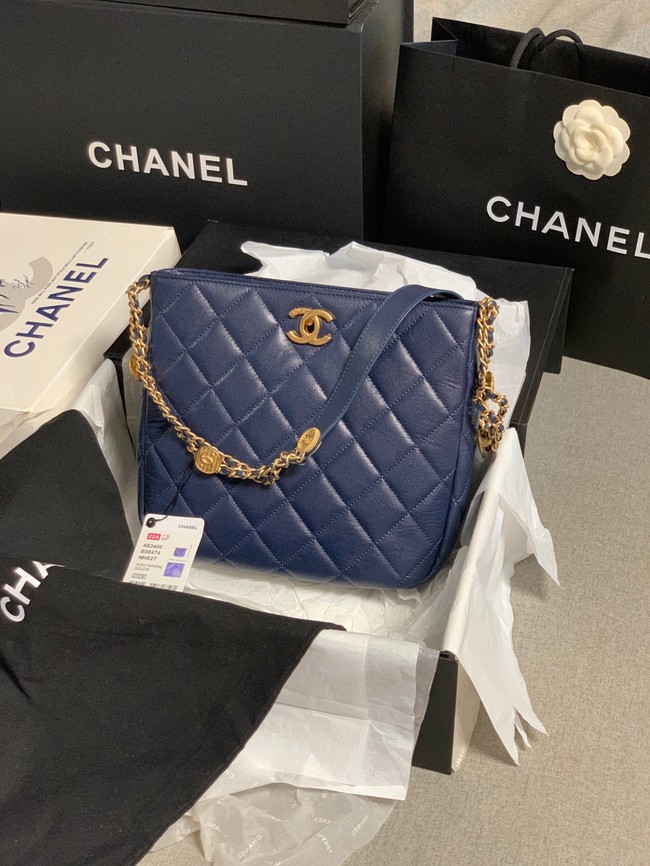 Chanel SMALL SHOPPING BAG AS3400 blue