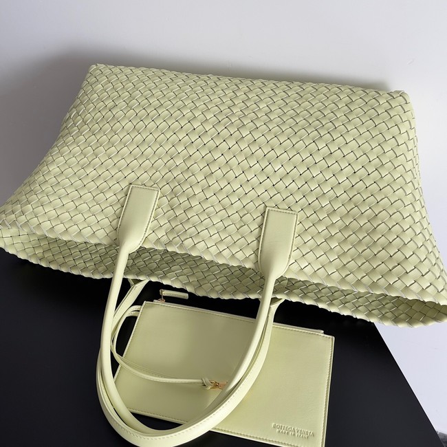 Bottega Veneta Large intreccio leather tote bag 608811 Zest washed