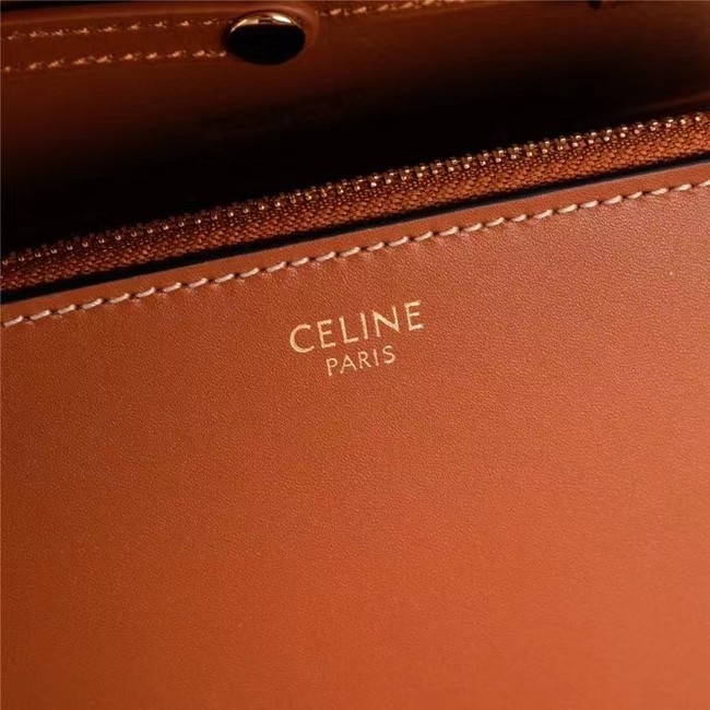 Celine TEEN CHAIN BESACE TRIOMPHE IN SHINY CALFSKIN 10G453 TAN