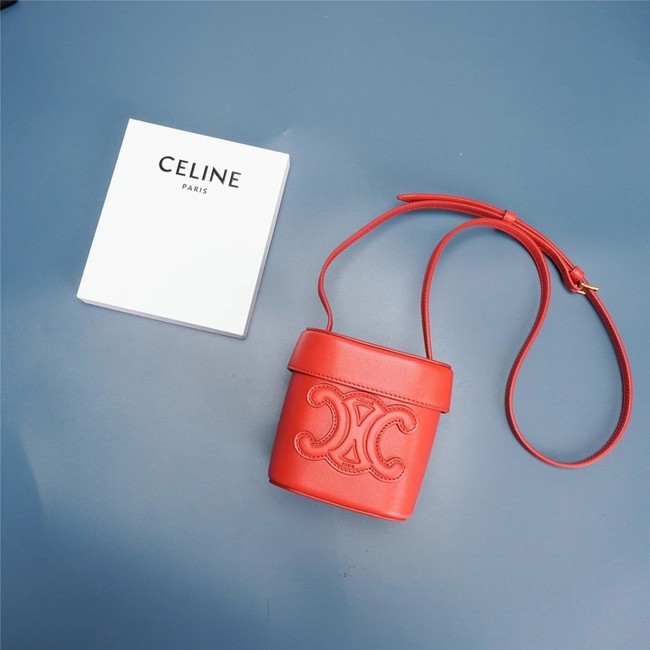 Celine MINI TEEN CLASSIC BAG IN BOX CALFSKIN 199263 red