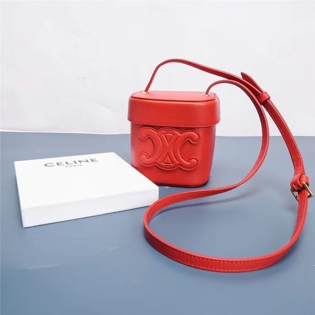 Celine MINI TEEN CLASSIC BAG IN BOX CALFSKIN 199263 red