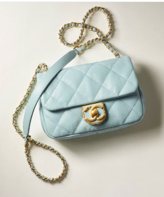 Chanel MINI FLAP BAG Lambskin & Gold-Tone Metal AS3473 Light Blue