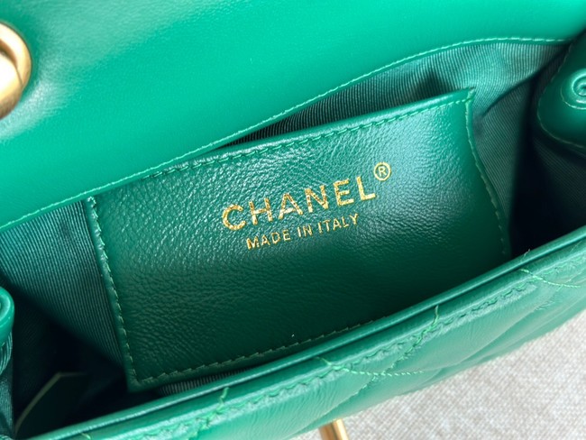 Chanel MINI FLAP BAG Lambskin & Gold-Tone Metal AS3473 green