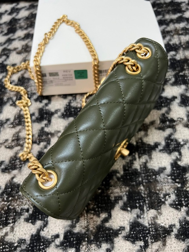 Chanel WALLET ON CHAIN Lambskin & Gold-Tone Metal AP3043 green