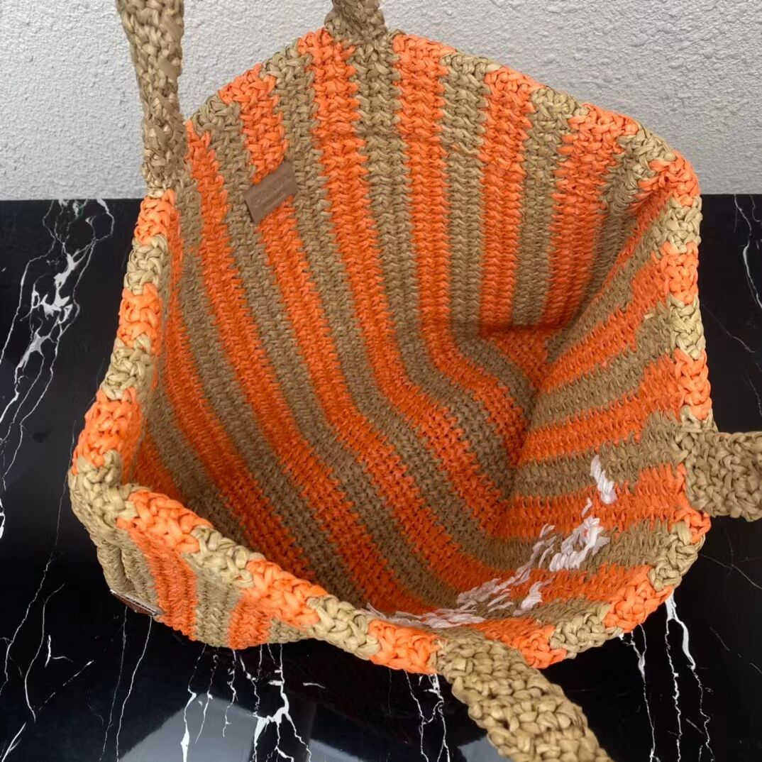 Prada Raffia tote bag 1NE229 orange