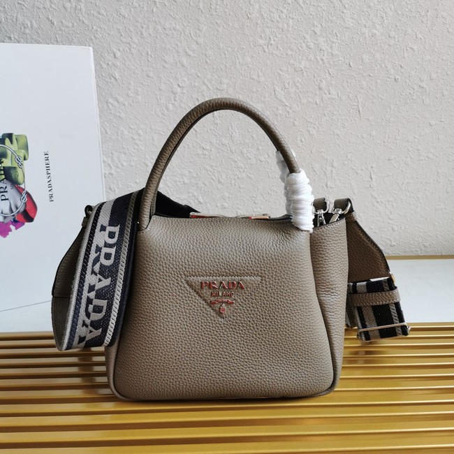 Prada leather tote bag 1BC145 gray