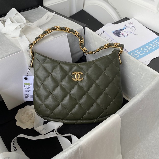 Chanel SMALL BAG Lambskin & Gold-Tone Metal AS3562 GREEN