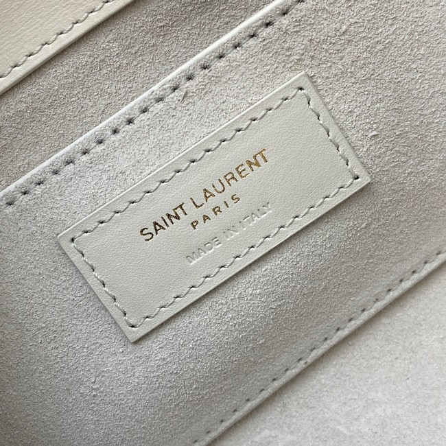 SAINT LAURENT MANHATTAN CLUTCH IN BOX SAINT LAURENT LEATHER 695949 WHITE