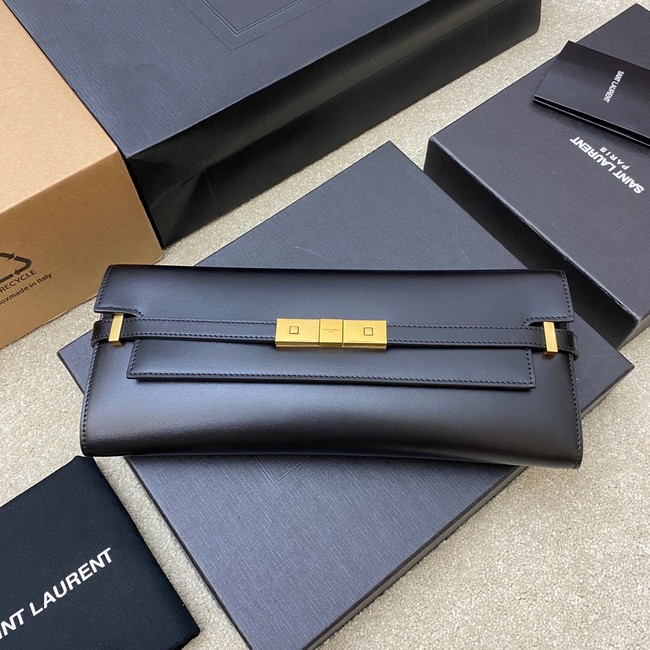 SAINT LAURENT MANHATTAN CLUTCH IN BOX SAINT LAURENT LEATHER 695949 black