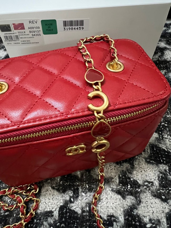 CHANEL VANITY WITH CHAIN 68105 red