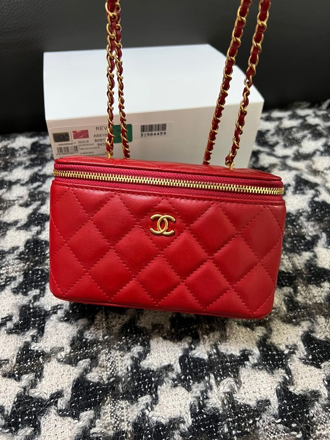 CHANEL VANITY WITH CHAIN 68105 red