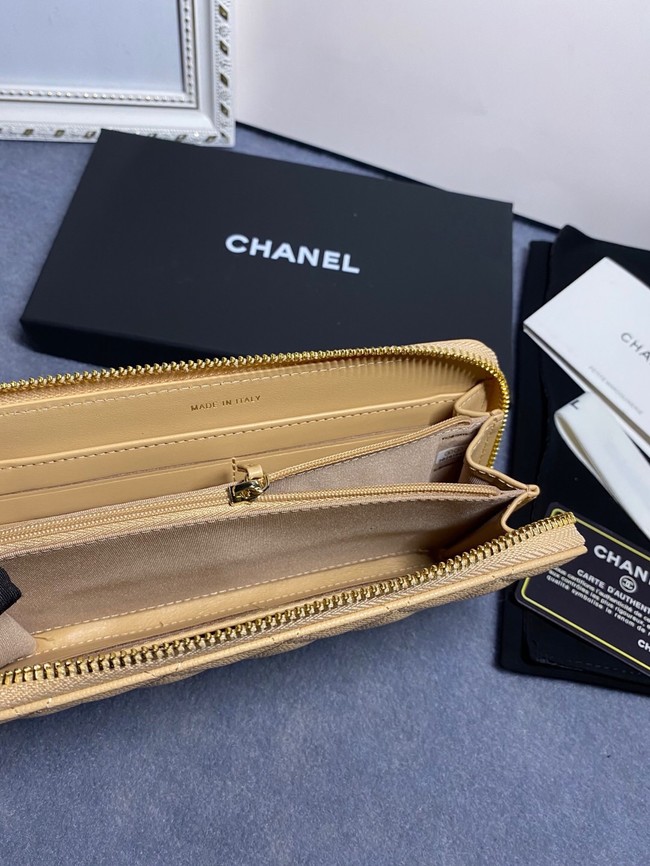 Chanel Calfskin Leather & Gold-Tone Metal AP2739 apricot