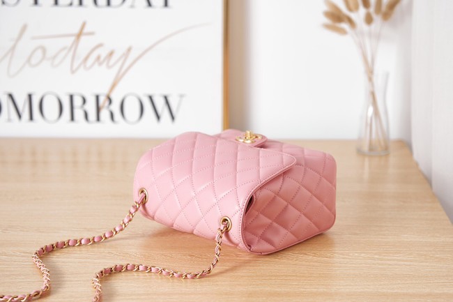 Chanel Lambskin MINI FLAP BAG AS3648 pink