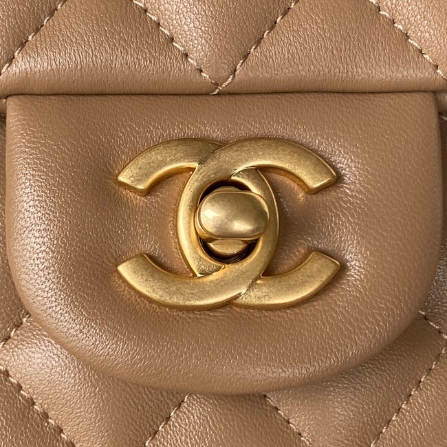 Chanel MINI FLAP BAG WITH TOP HANDLE AS2431 apricot