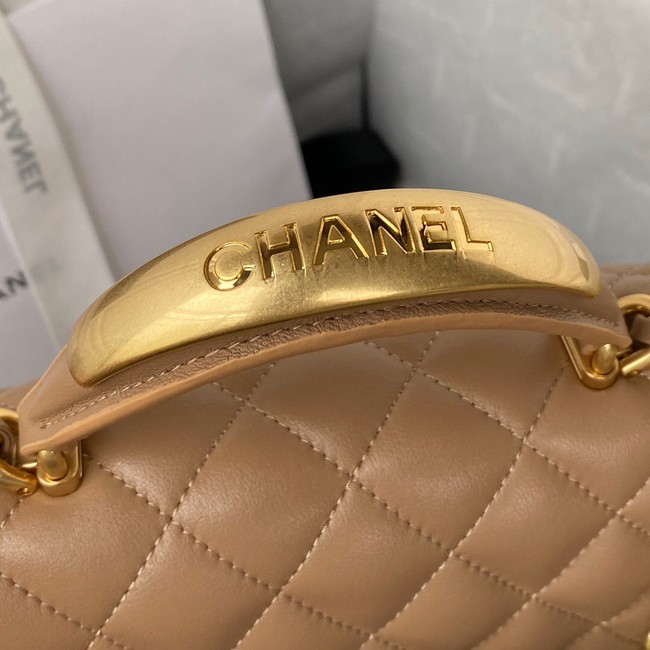 Chanel MINI FLAP BAG WITH TOP HANDLE AS2431 apricot